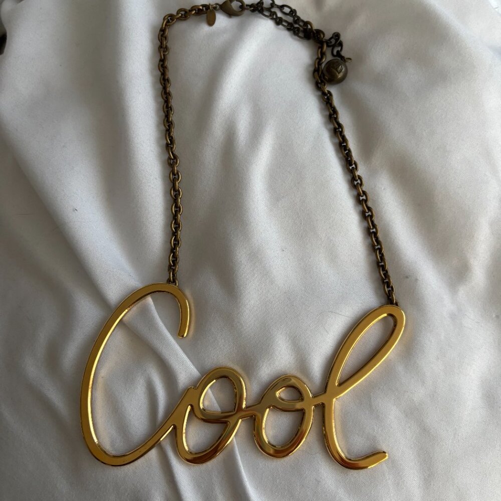 *SOLD* Lanvin "Cool" Pendant Necklace Gold-Tone Metal